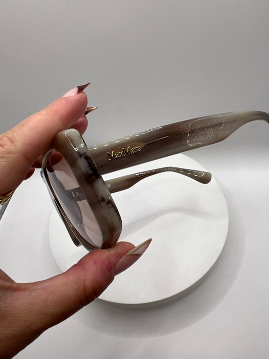 NWOT. Authentic MaxMara Translucent Beige Shield Sunglasses with Brown Lenses main image 10